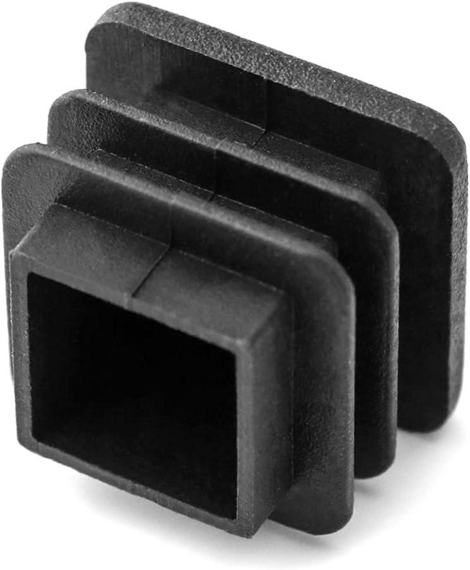 Quadratstopfen 20x20mm Schwarz Kunststoff 20 Stück Möbelschutz