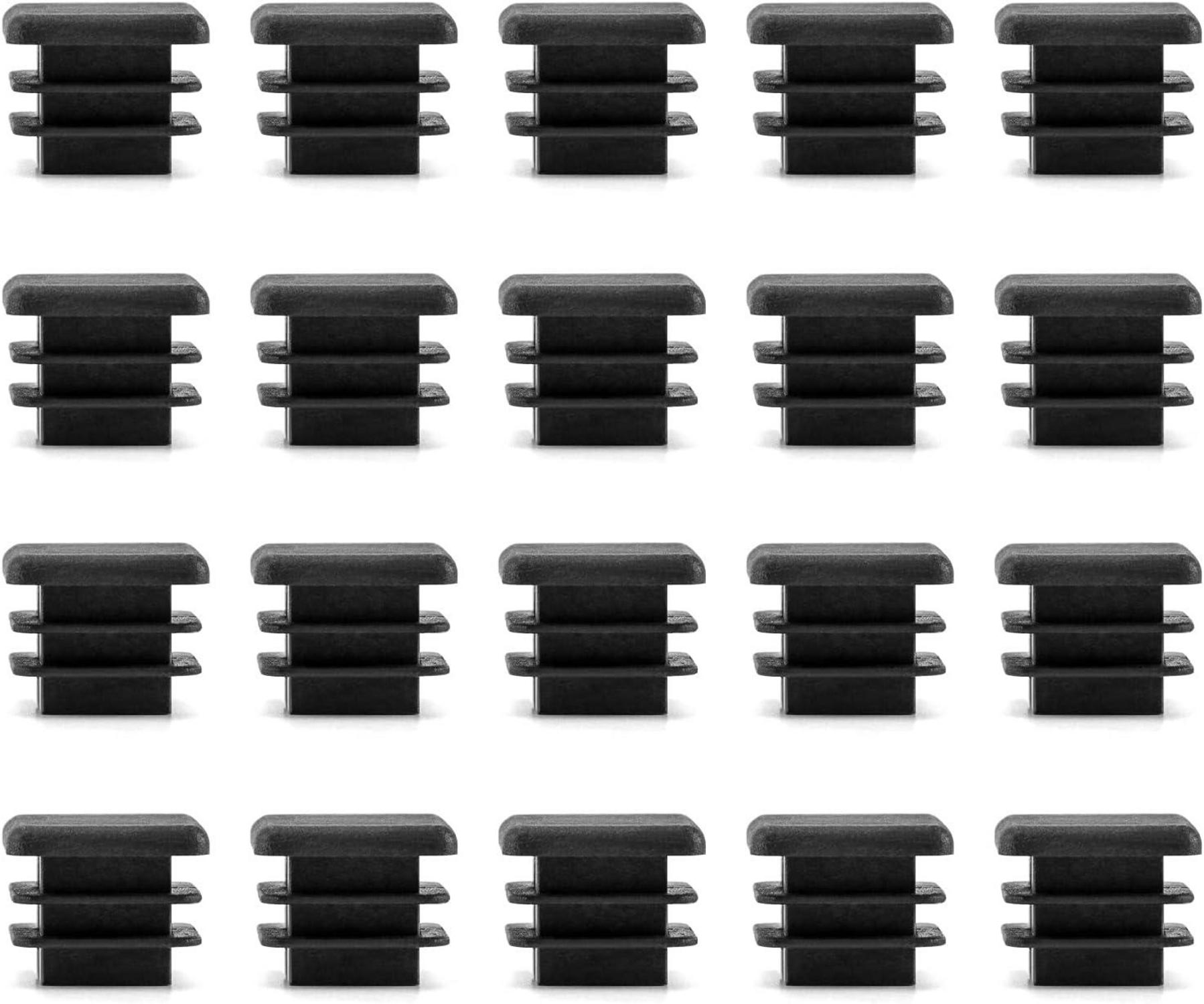 Quadratstopfen 20x20mm Schwarz Kunststoff 20 Stück Möbelschutz