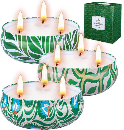 Citronella Outdoor Kerzen 240 Stdn 3x400ml Sojawachs Sommergeschenk