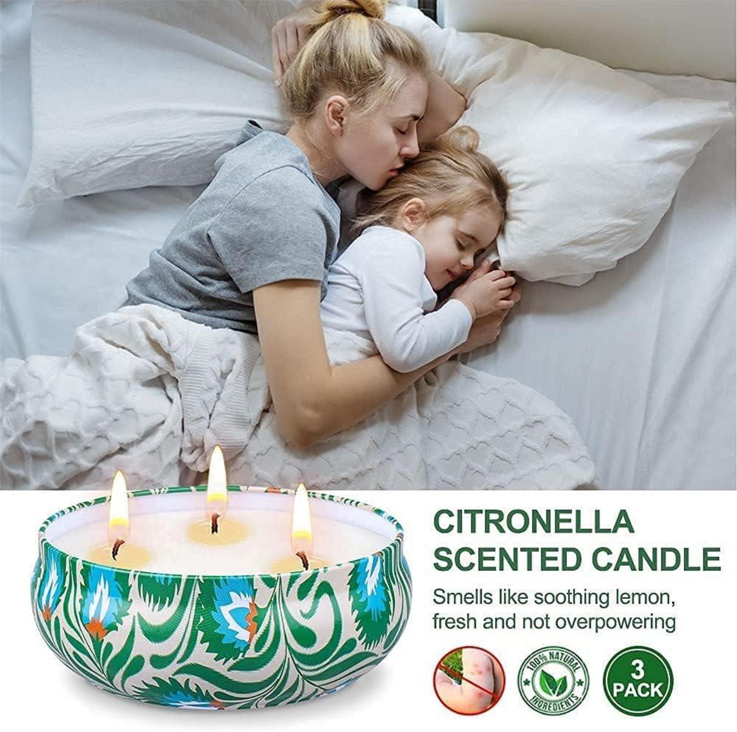 Citronella Kerzen 240 Stdn Outdoor Sojawachs Duftkerze 3x400 ml Garden Camping