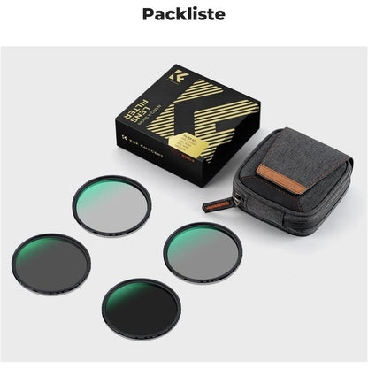 72mm ND Filter Set mit ND4+ND8+ND64+ND1000 für Kreative
