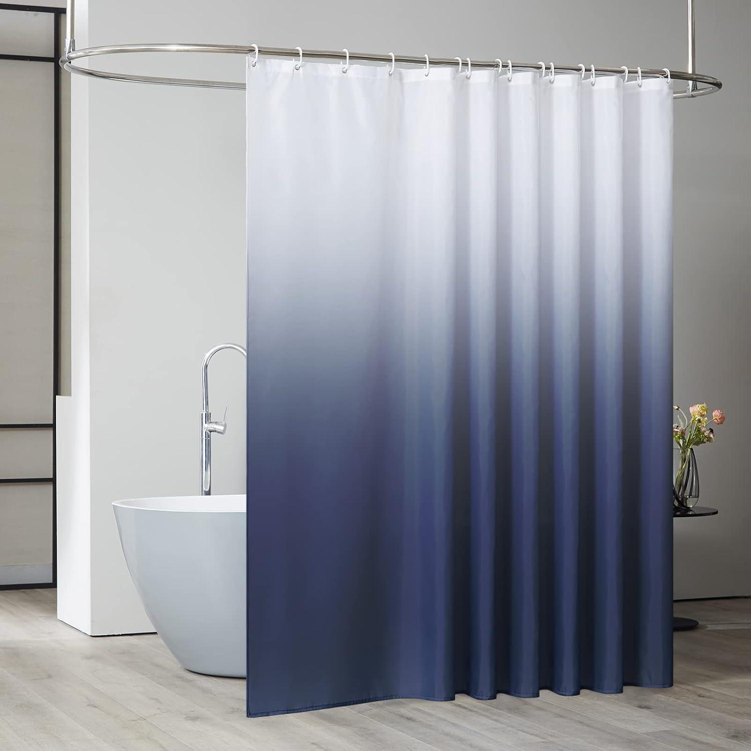 Duschvorhang Überlänge Antibakteriell Wasserdicht Stoff Weiß 240x200cm