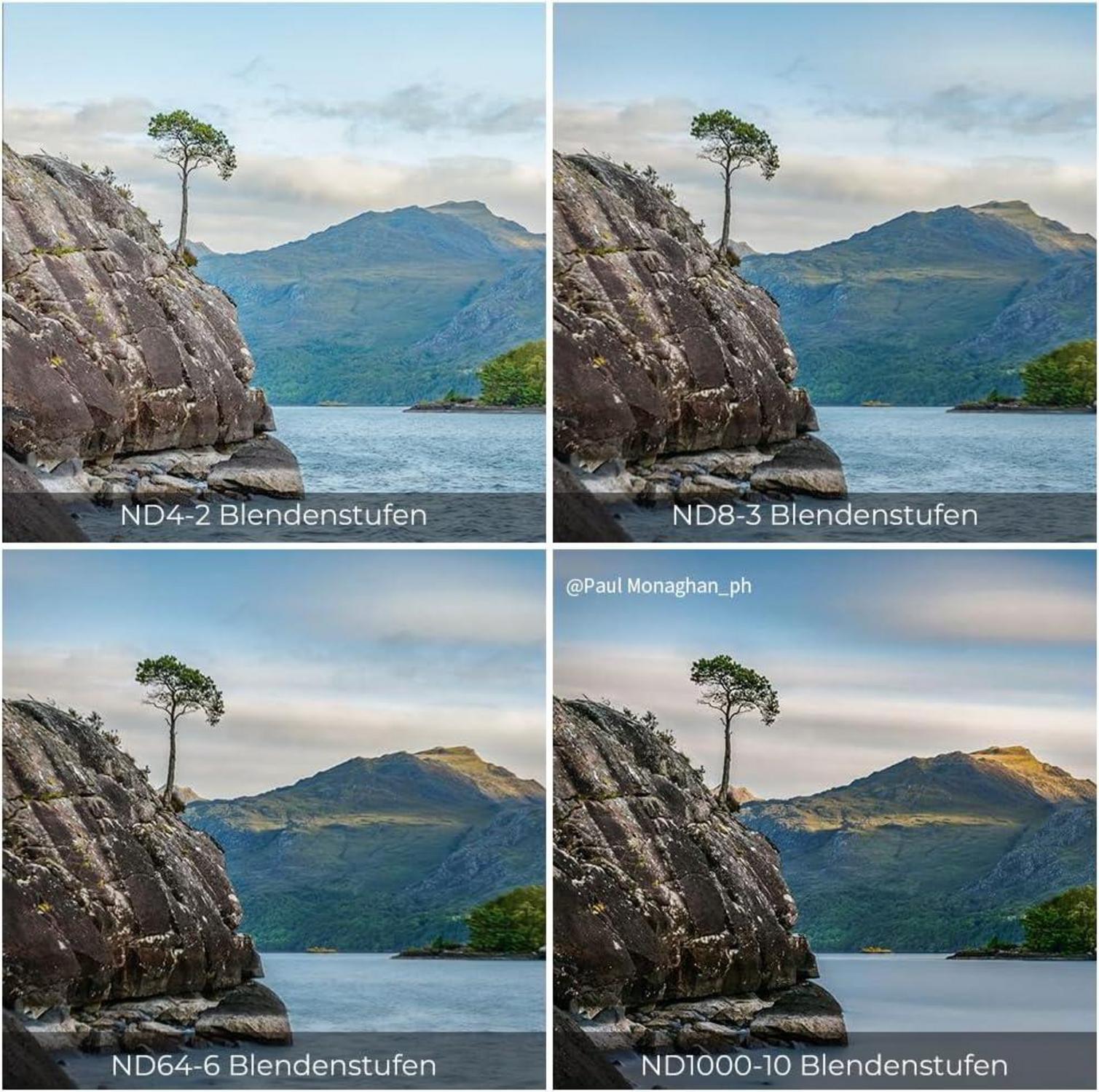 55mm ND Filter Set ND4+ND8+ND64+ND1000 | Ultra-dünne Filterfassung