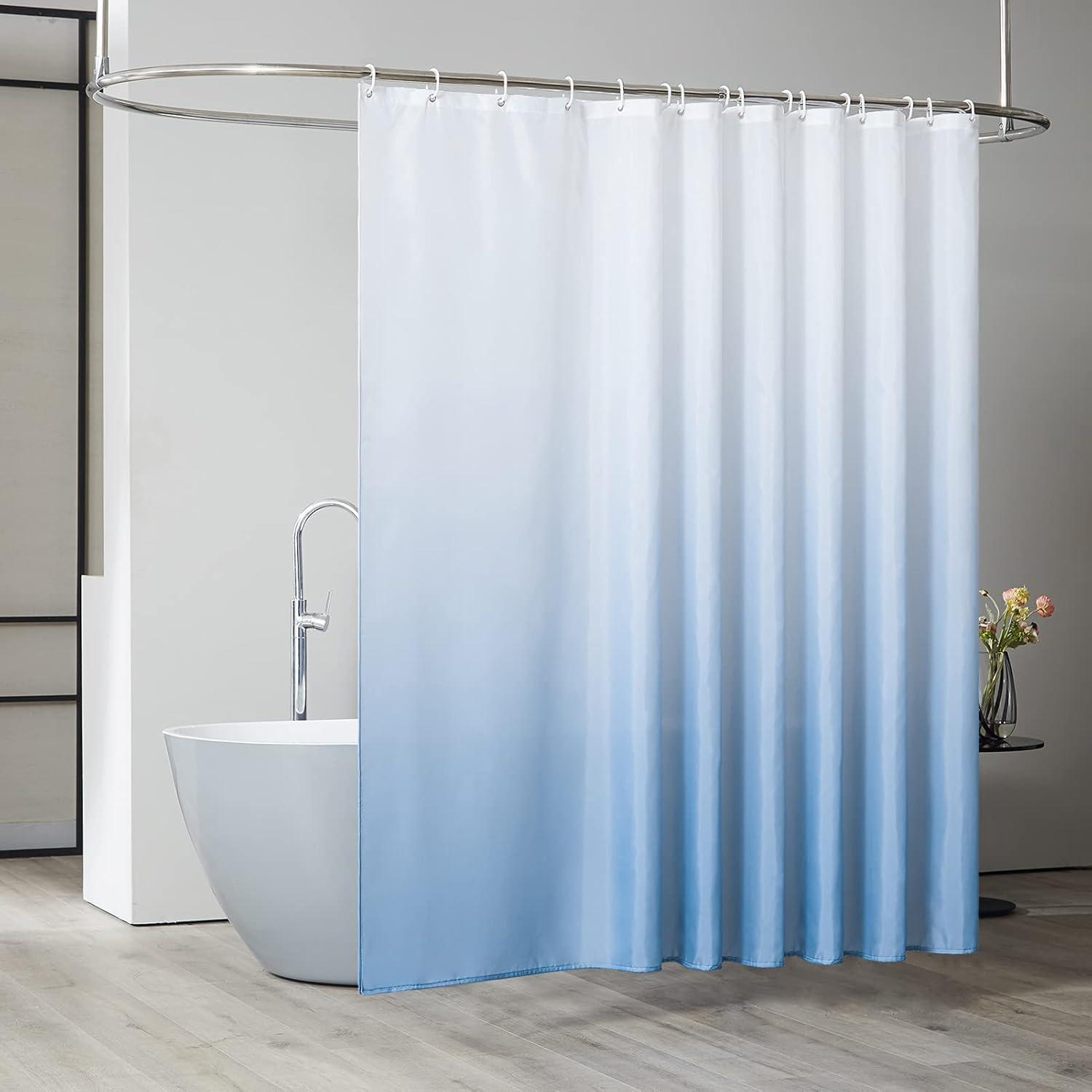 Duschvorhang Überlänge Antibakteriell Wasserdicht Weiß 240x200cm 16 Haken
