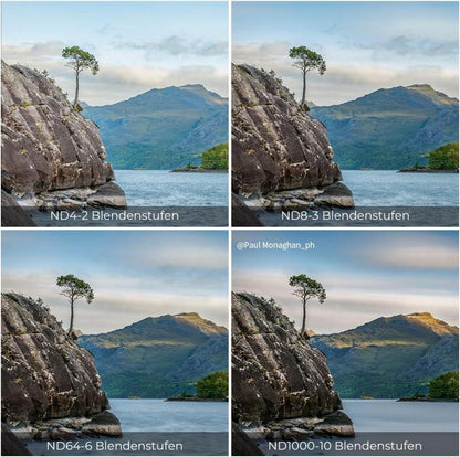 ND Filterset 77mm - 4er Neutral Graufilter Set für kreative Fotos