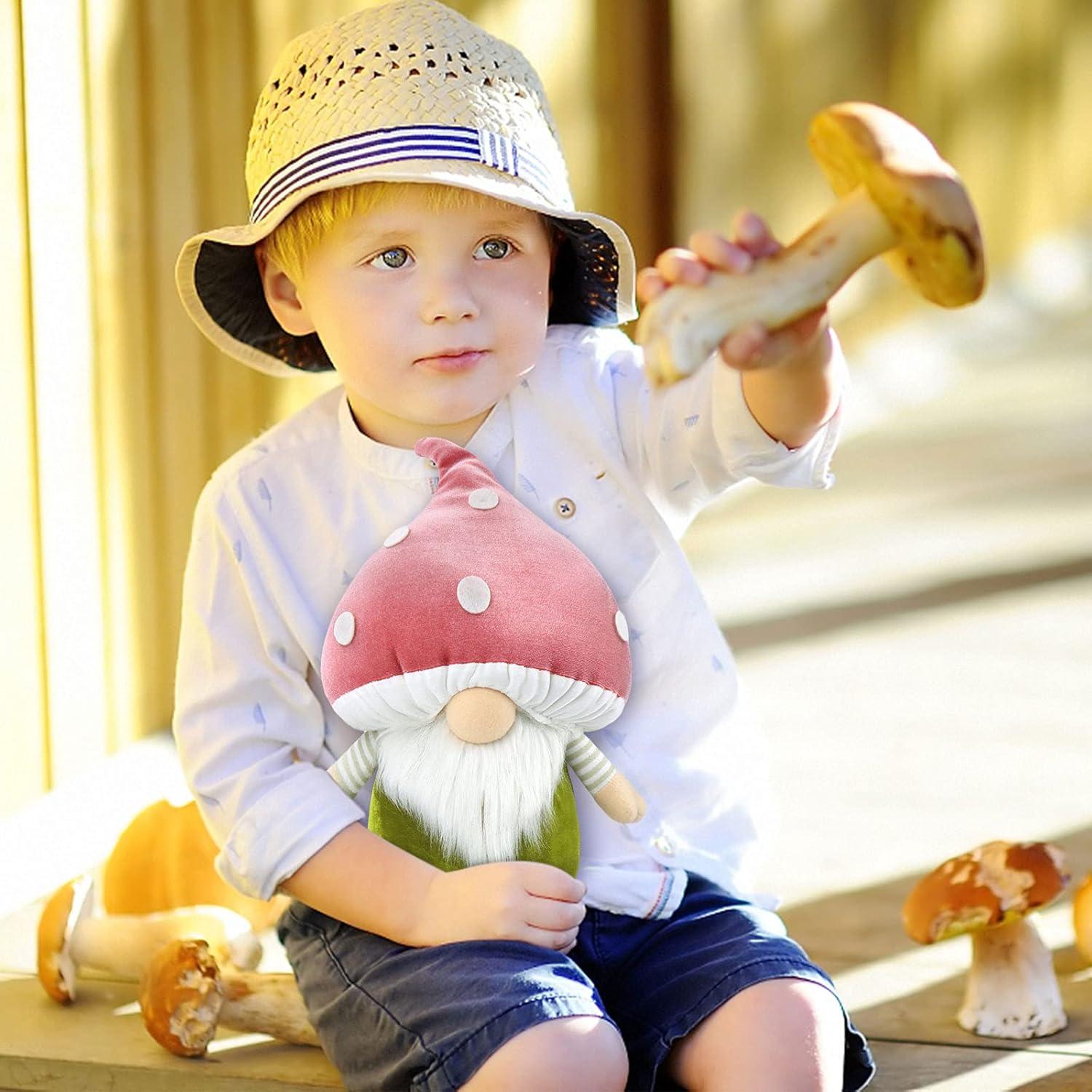 Wichtel Weihnachtsdekoration Großes Pilze Zubehör 33cm Pink