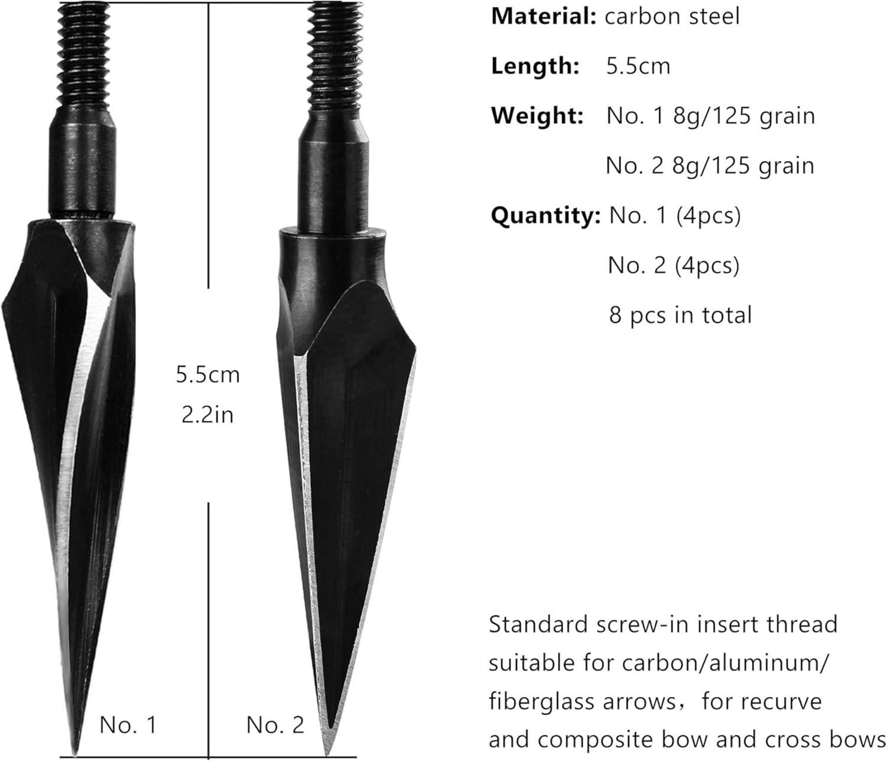 125 Grain Traditional Archery Broadheads Arrow Tips Hunting Points