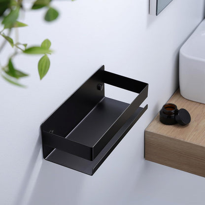 YIGII Duschablage Edelstahl Schwarz Ohne Bohren 23x10x8 cm