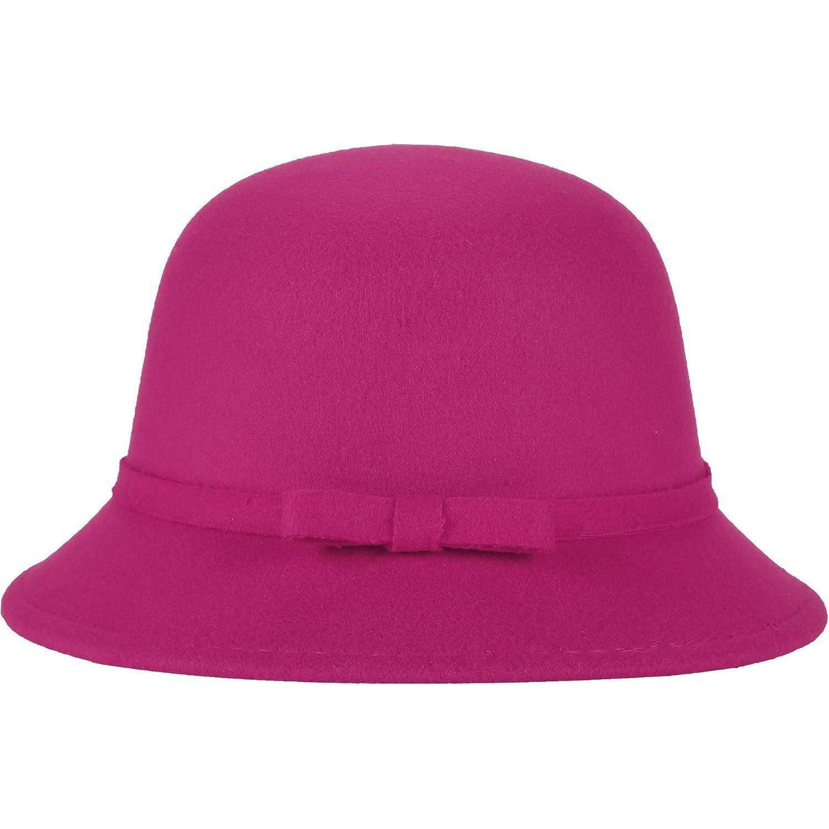 Damen Filz Eimerhut Rosa mit Schleife, verstellbar 56-58cm