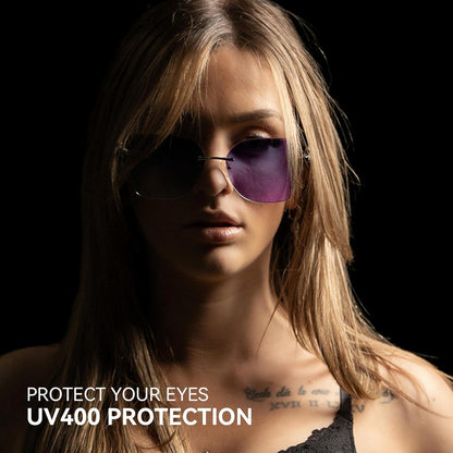 Randlose Damen Sonnenbrille mit UV400 Schutz, Lila