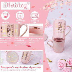 Personalisierte Schwester Geschenkset Gold Print Tasse Teetasse