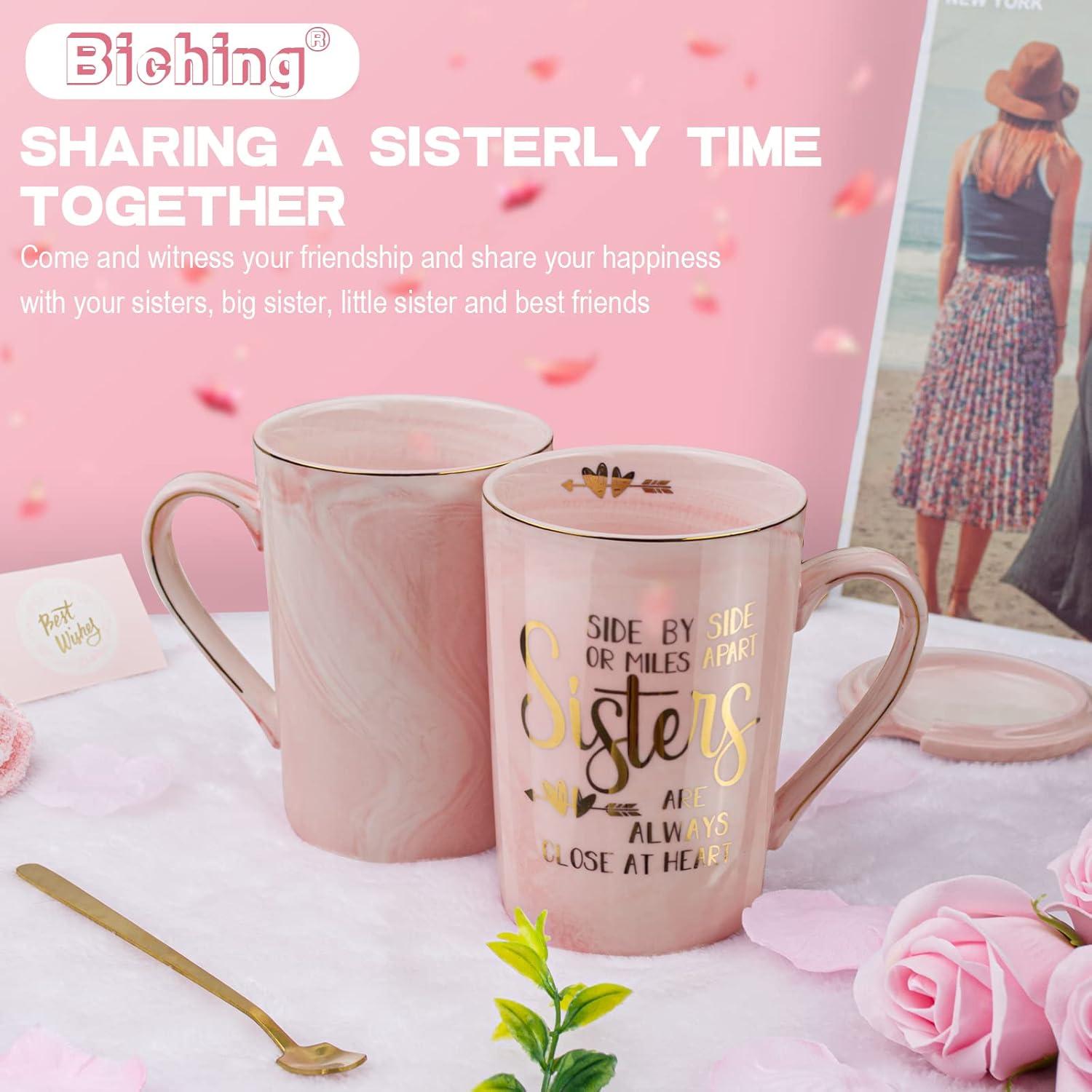 Beste Schwester Geschenkset: Kaffeebecher, Deckel, Löffel, Socken