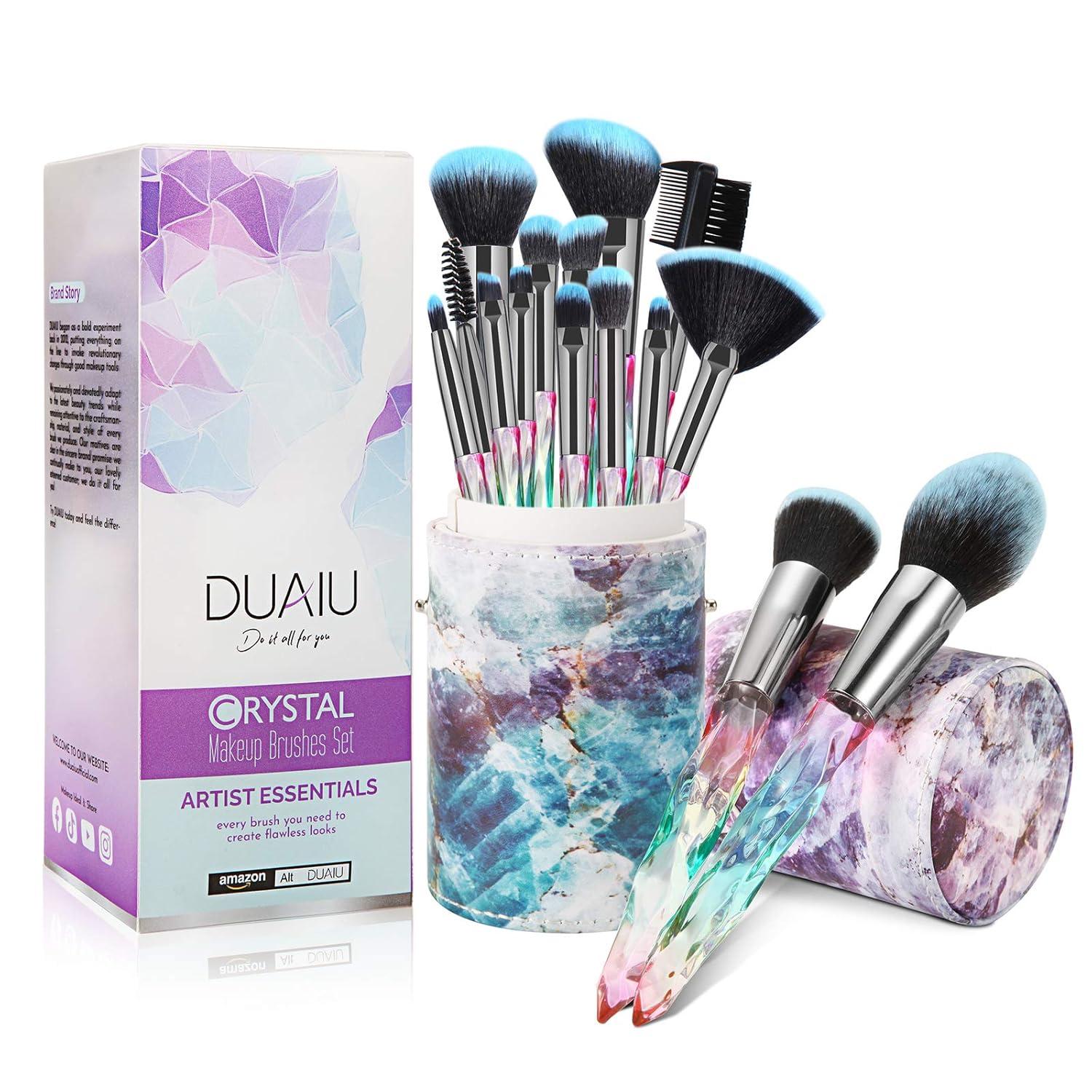Pinselset Makeup 15-teilig Premium Borsten Kristallgriff Geschenkbox