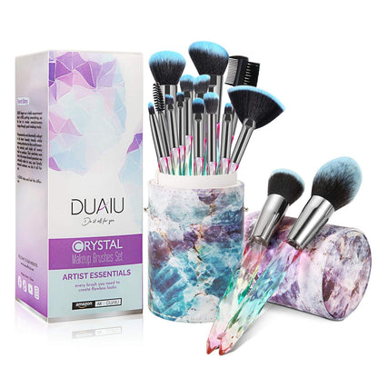 Pinselset Makeup 15-teilig Premium Borsten Kristallgriff Geschenkbox