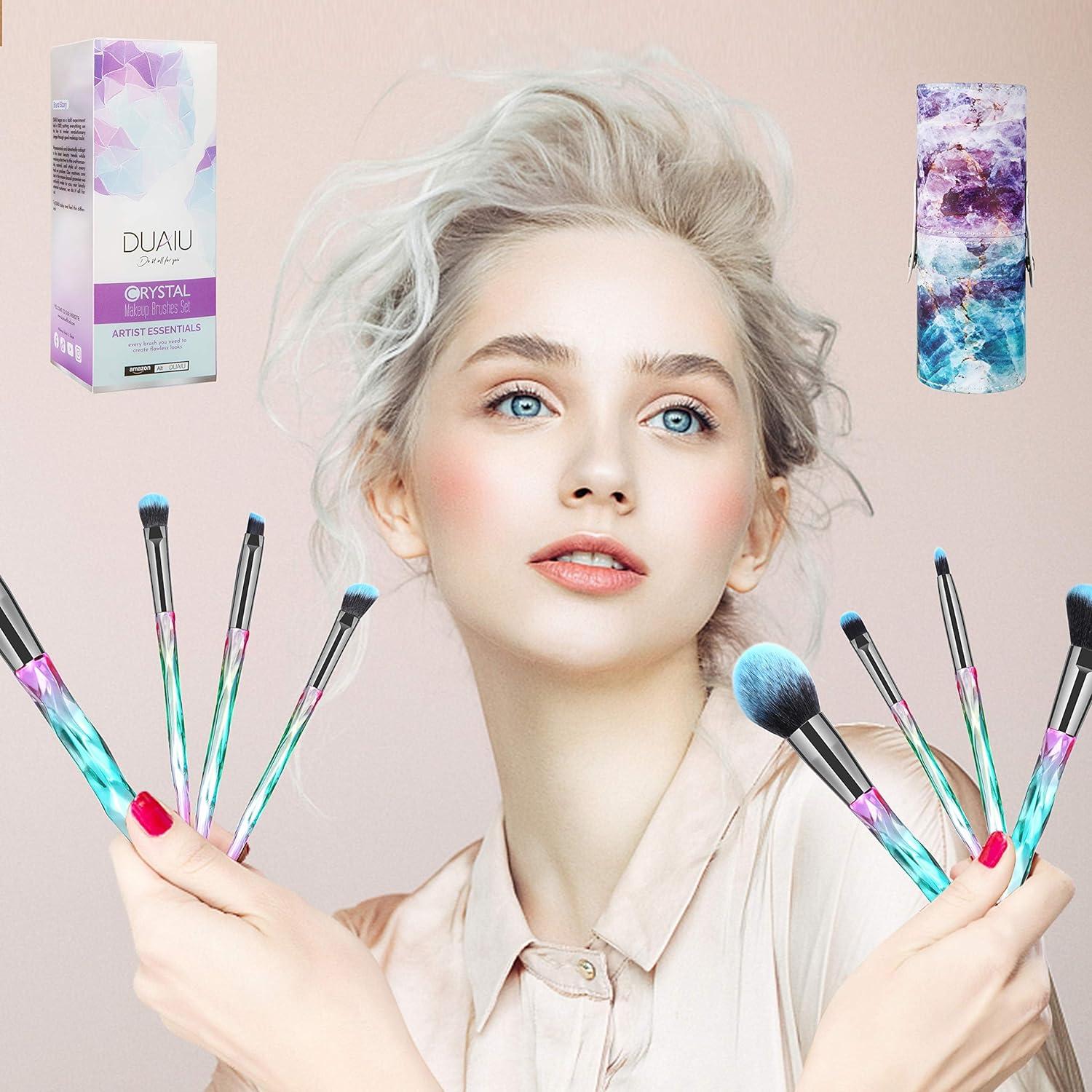 Make-up Pinselset 15-teilig Premium Borsten Kristallgriff in Sternengeschenkbox