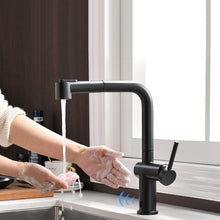 Infrarot Sensor Schwarz Wasserhahn mit Ausziehbarer Brause
