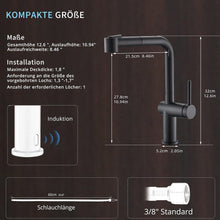 Infrarot Sensor Schwarz Wasserhahn Küche mit Ausziehbarer
