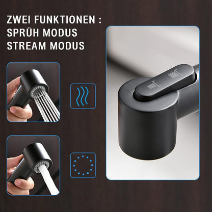 Infrarot Sensor Schwarz Wasserhahn mit Ausziehbarer Brause