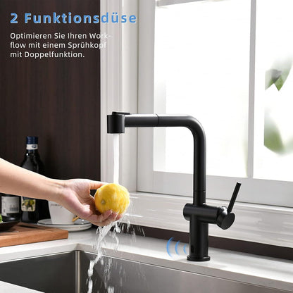 Infrarot Sensor Schwarz Wasserhahn Küche Ausziehbare Brause