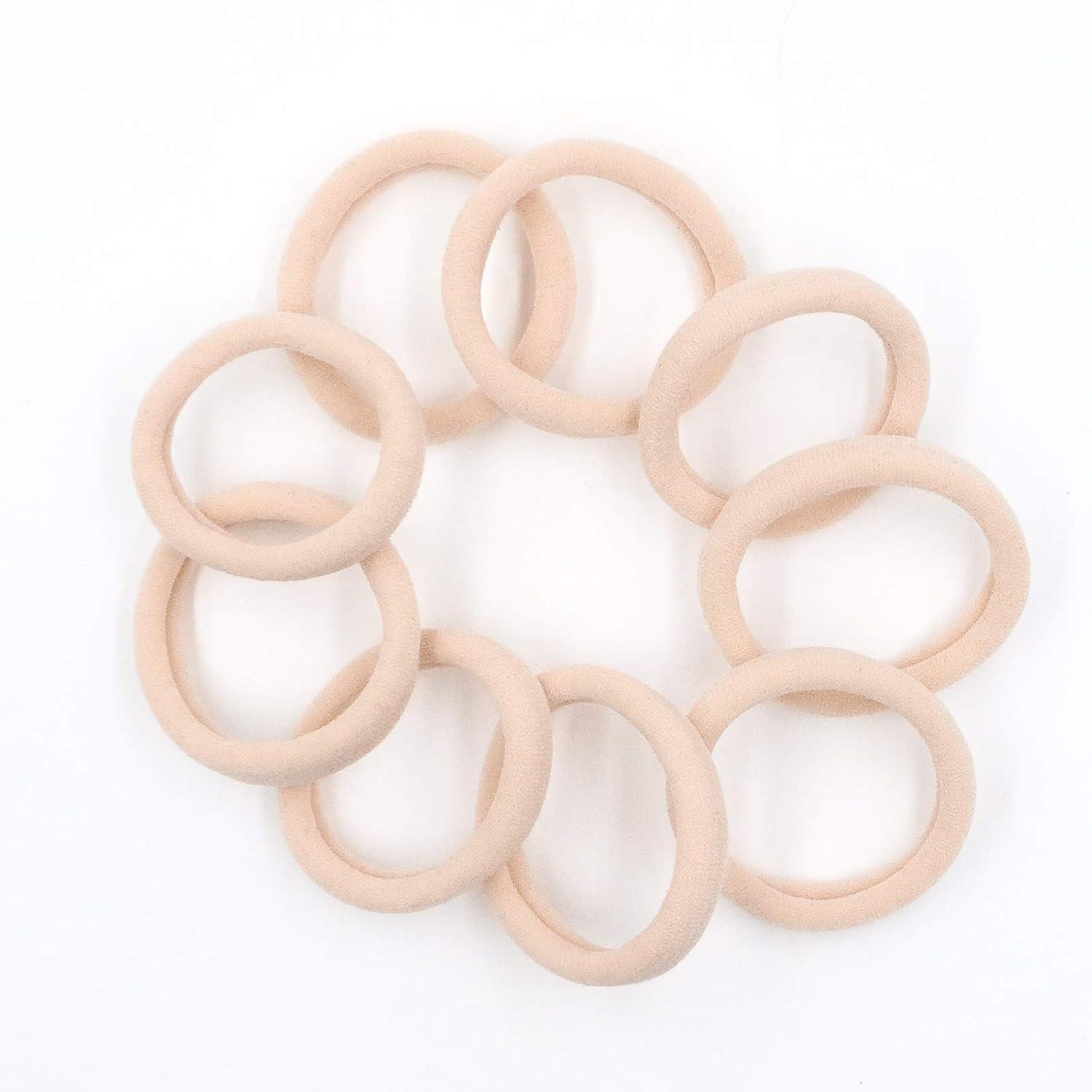 HOYOLS Soft-Stretch 1.6 Zoll Elastische Haarbänder für dickes lockiges Haar 50 Stück