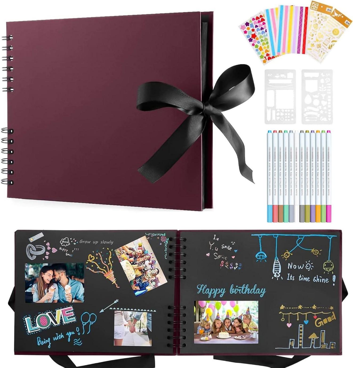 Fotoalbum zum Selbstgestalten mit 80 Seiten - Scrapbook DIY Fotobuch