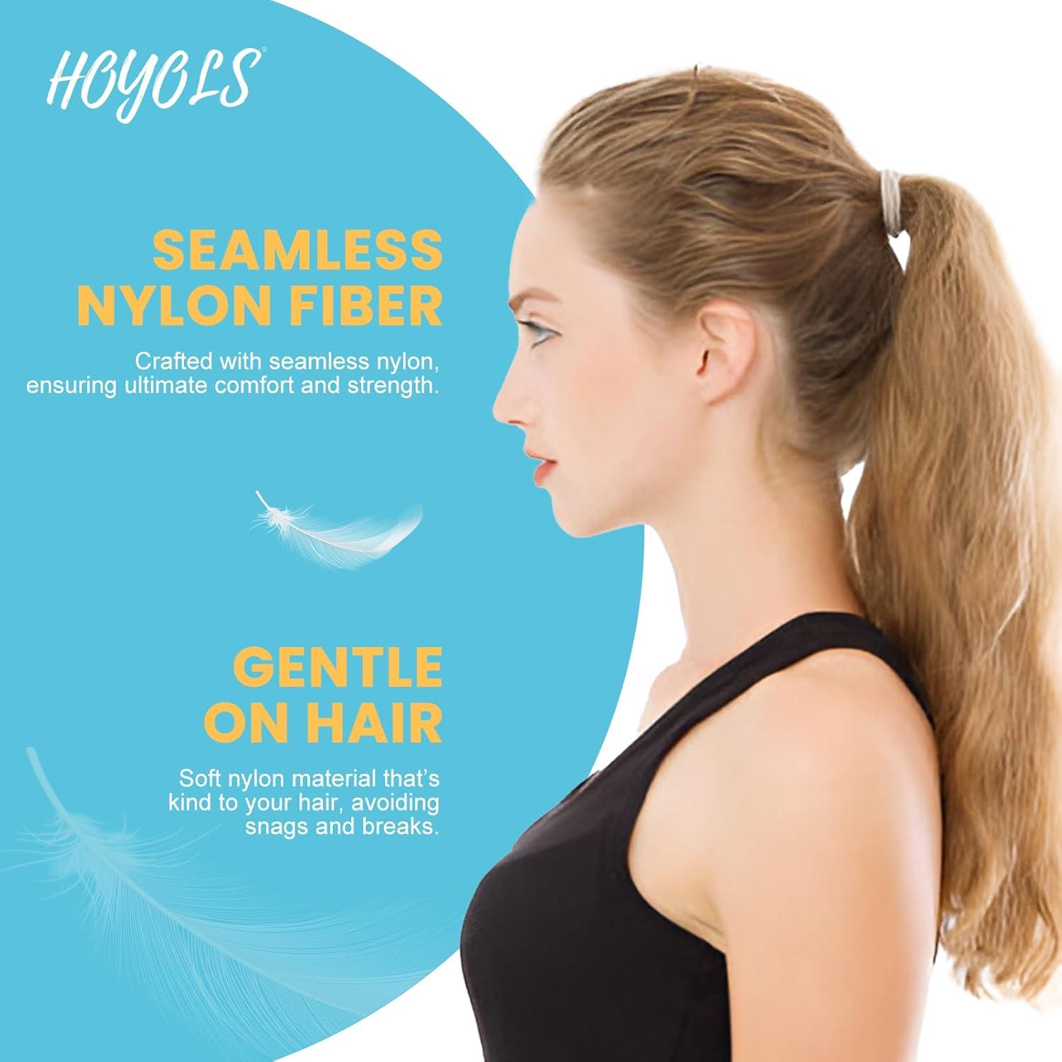 Große nahtlose Haarbänder aus Stretch-Nylon, Pferdeschwanz-Halter 100