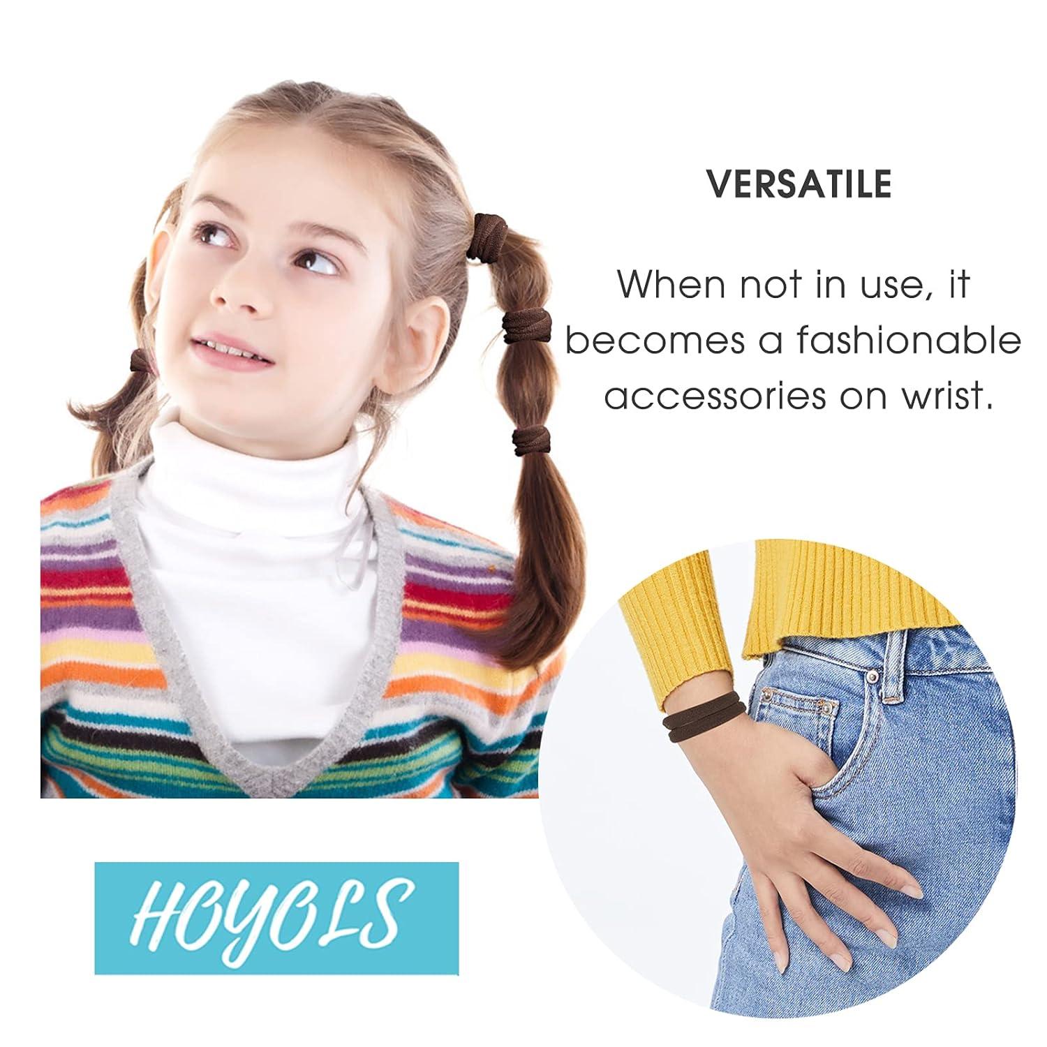 50 elastische Nylon Haargummis für dicke lockige Haare, nahtlose