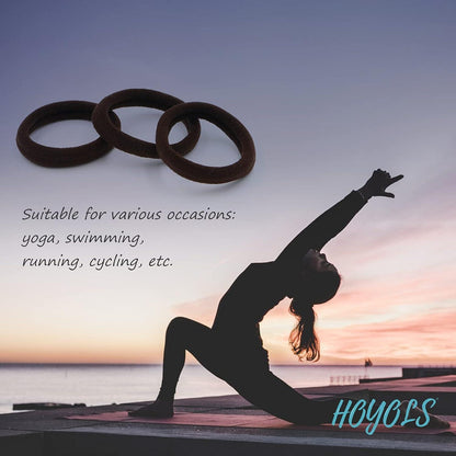 HOYOLS Dunkelbraune Nahtlose Haarbänder Stretch Elastisch 100er-Pack