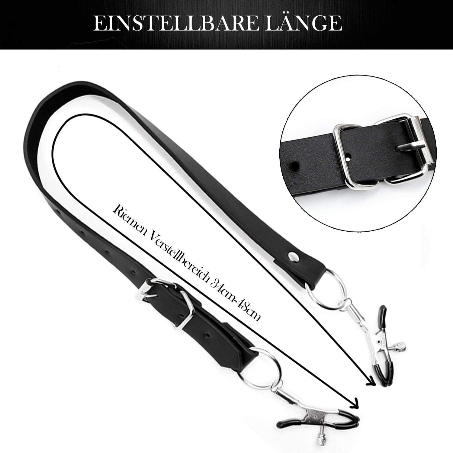 BDSM-Set Schamlippenspreizer Nippelklemmen Kette Spreizgurte Clips