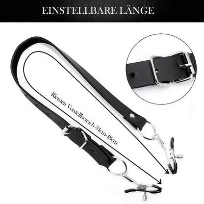 BDSM-Set Schamlippenspreizer Nippelklemmen Kette Spreizgurte Clips