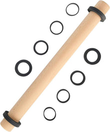 Verstellbares Buchenholz Nudelholz mit Dicken Ringen, 45cm