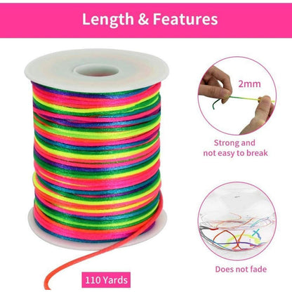 Regenbogen Makramee Nylonschnur 2mm x 100m