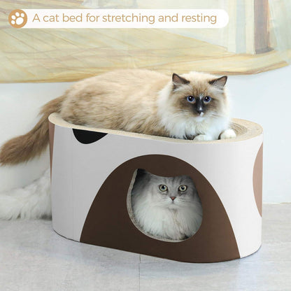 Ovale Kratzpappe Katzen Spielzeug 58x31x30 cm - ComSaf Katzenkratzmatte
