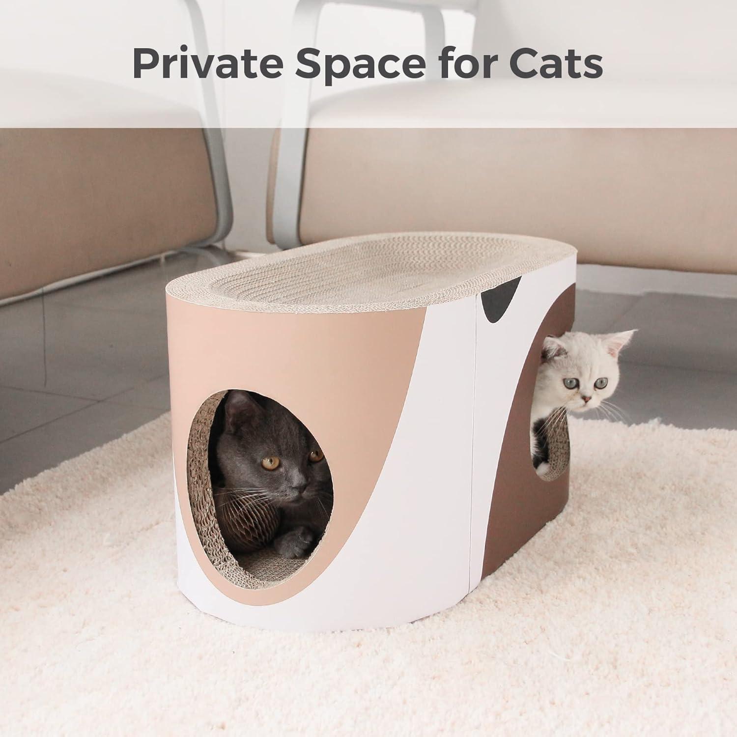 Ovale Kratzpappe Katzen Kratzmatte 58x31x30cm Wellpappe Kletterbrett