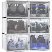 YITAHOME Schuhboxen 6er Set stapelbar stabil belüftet Gr. 46