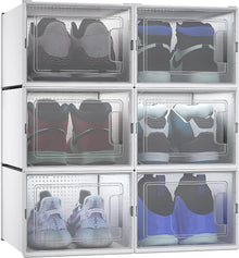 YITAHOME Schuhboxen 6er Set stapelbar transparent belüftete