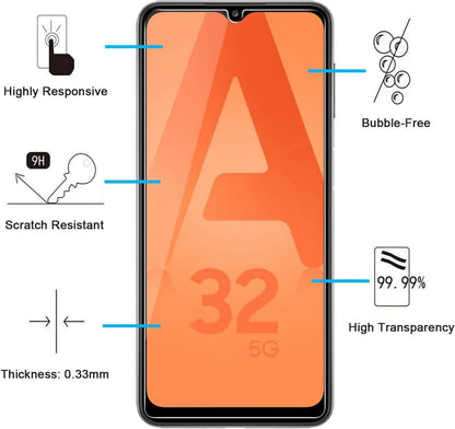 Panzer Schutz Glas Samsung Galaxy A32 5G 3er Set 9H Härte