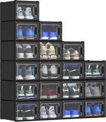 YITAHOME Schuhboxen 18er Set stapelbar stabil transparent belüftet bis