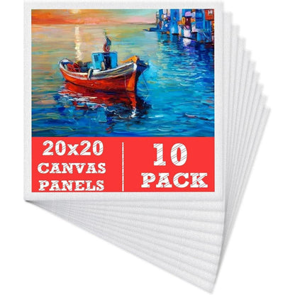 Leinwand zum Malen Set 20x20 cm 100% Baumwolle 10er Pack