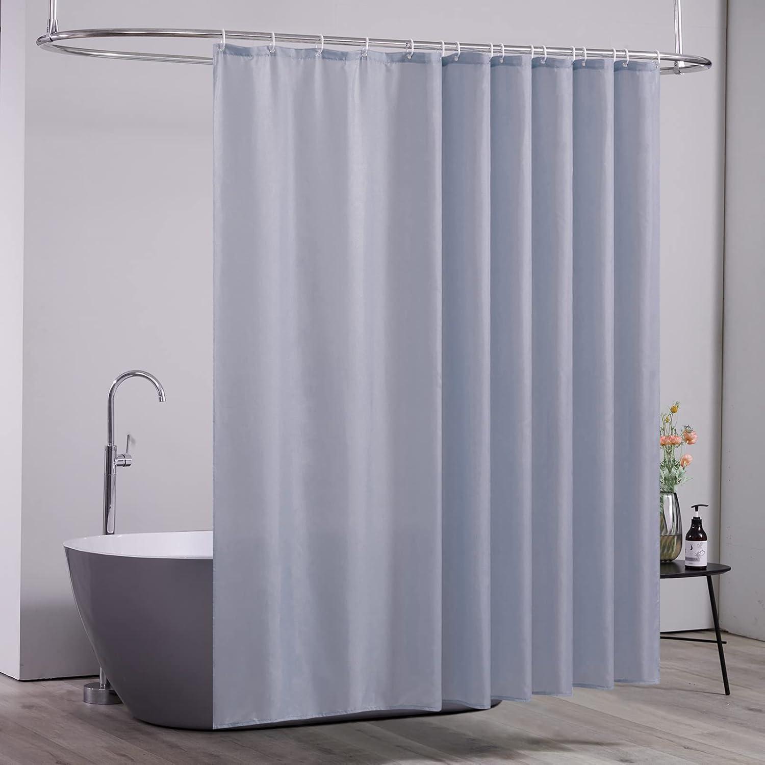 Duschvorhang Überlänge Antibakteriell 240x180cm Grau Blau
