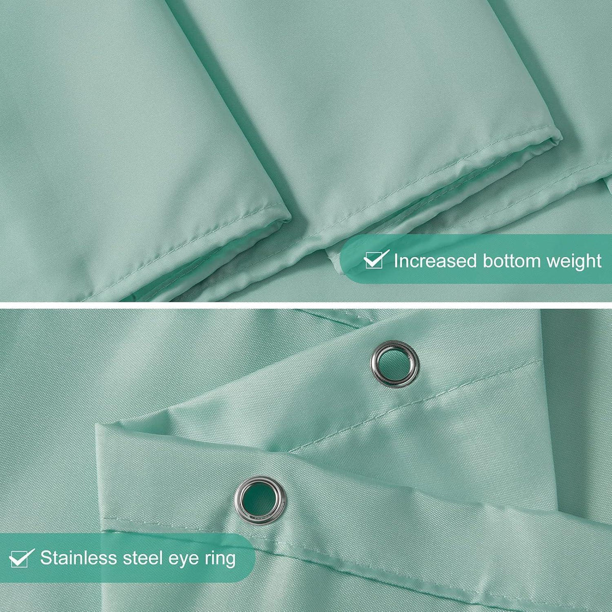 Textil Duschvorhang Minzgrün 120x180 cm Wasserabweisend Waschbar