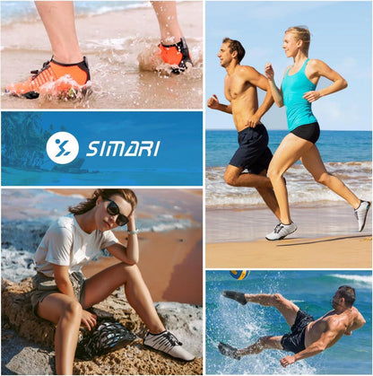 SIMARI WP001 Wasserschuhe für Damen und Herren in Lila/Grau, schnelltrocknend - für Schwimmen, Tauchen, Surfen