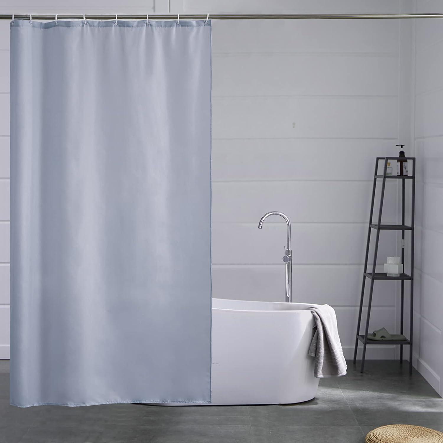 Duschvorhang Textil 120x180 Polyester Schimmelresistent Blau Grau