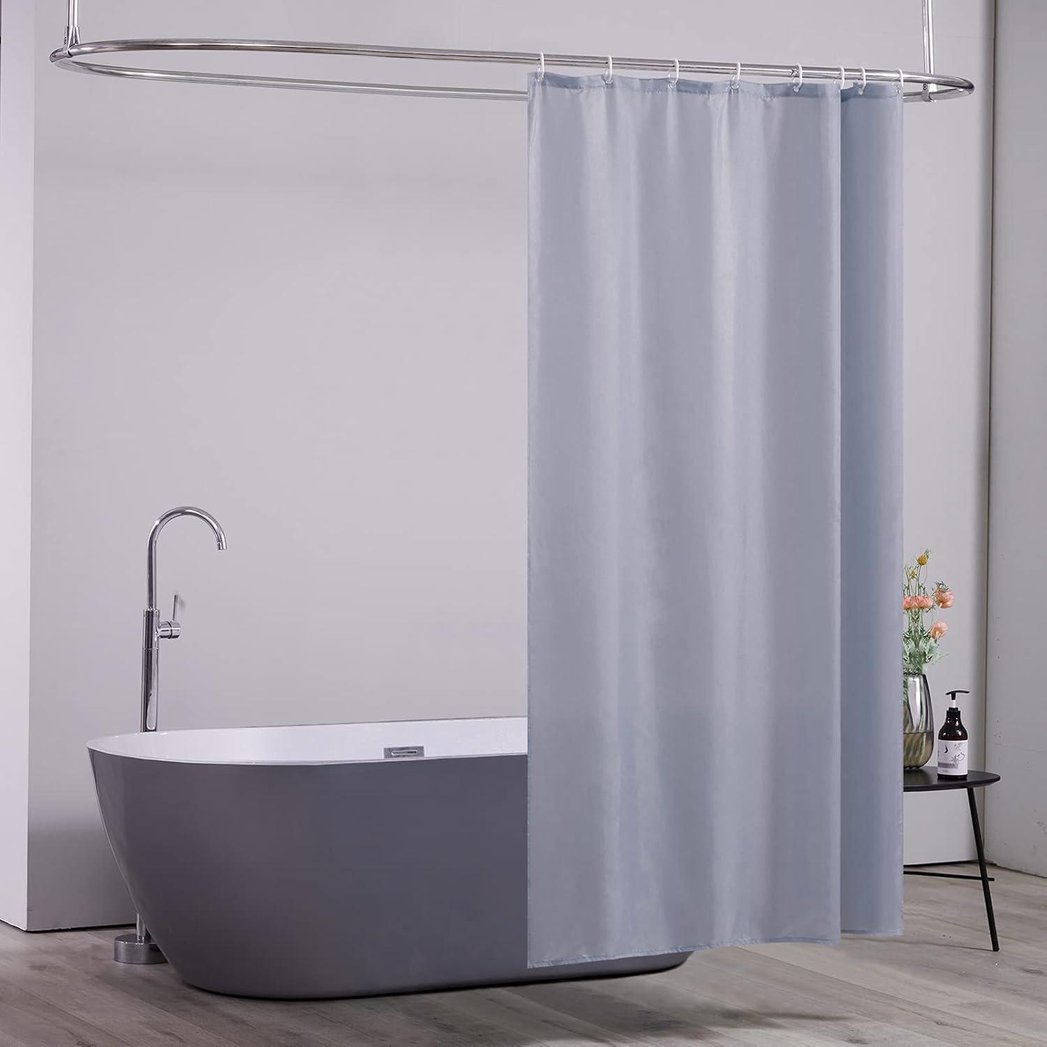 Textil Duschvorhang 120x180 Wasserabweisend Schimmelresistent Grau Blau 8 Haken