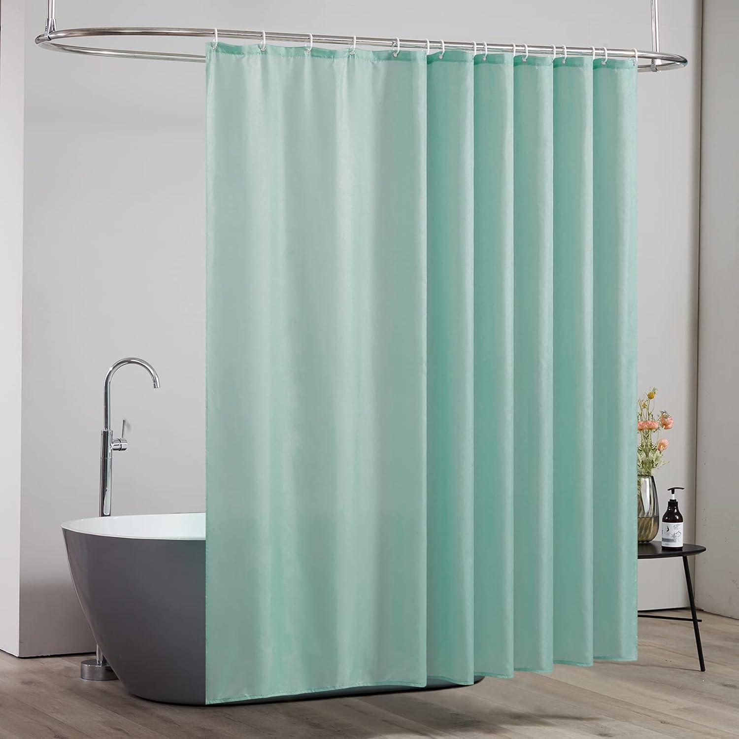 Duschvorhang Überlänge Antibakteriell 240x180cm Stoff Minzgrün