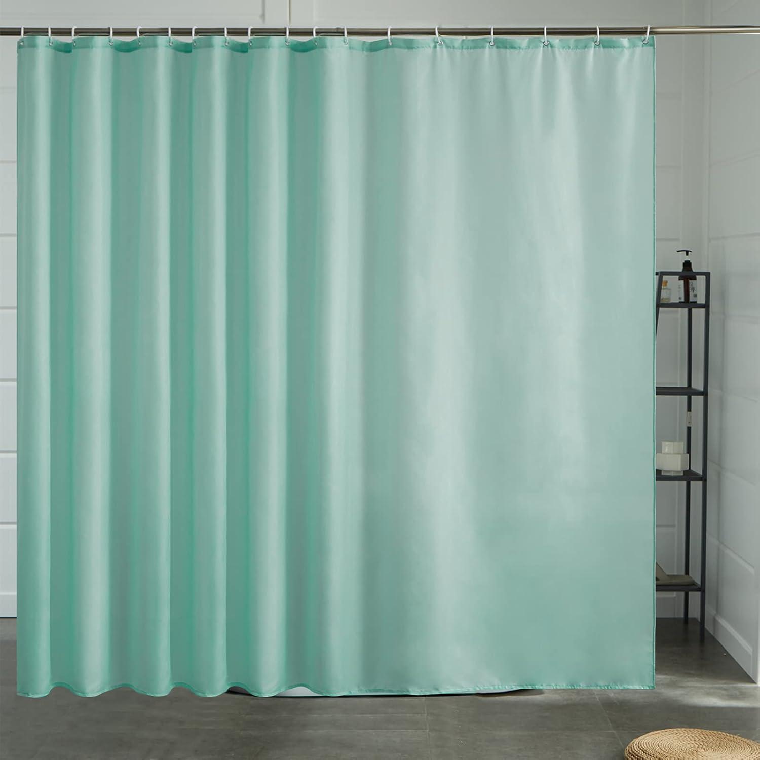 Duschvorhang Überlänge Antibakteriell Wasserdicht 275x180cm Minzgrün