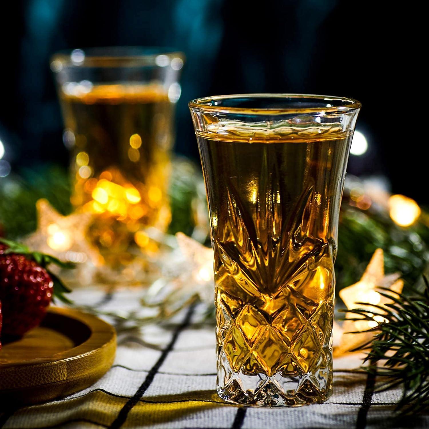 Tequila-Gläser mit schwerem Boden 58ml (6 Stück) für Whiskey, Vodka, Likör