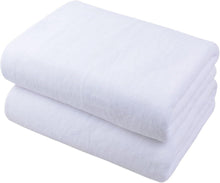 Mikrofaser Badetuch groß XXL 76x152cm 2er Pack Weiß Schnelltrocknend