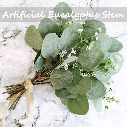 Künstliche Eukalyptus Pflanze Bulk Hochzeit Garten Deko 12Pc
