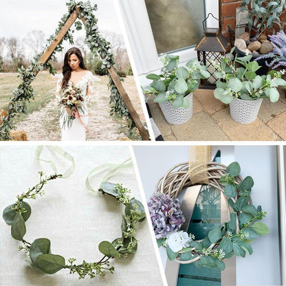 Künstliche Eukalyptus Pflanze Bulk Hochzeit Garten Deko 12Pc